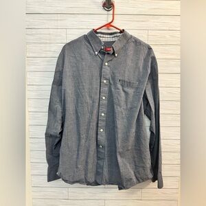 Izod Men's Blue Button-Down Shirt - Men's XL